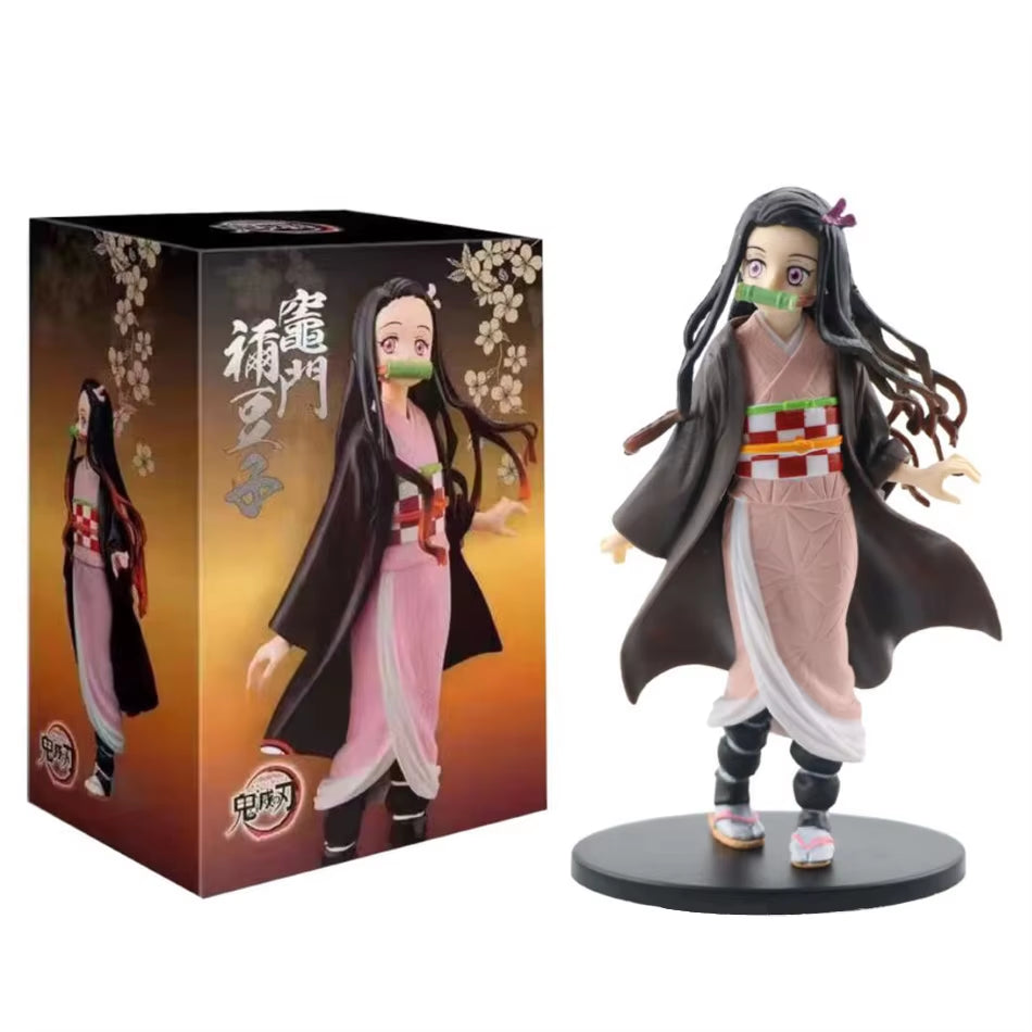 Anime Figure Kamado Tanjirou Nezuko Demon Slayer Figure Action Figures PVC Model Toys Zenitsu Figurine Inosuke Kimetsu No Yaiba
