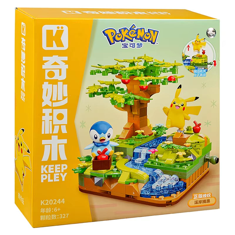 New Original Pokemon Anime Figure Model Pikachu Sylveon Togepi Building Block Toys Home Decoration Plant Potted Flower Brick Toy