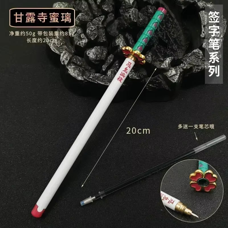 New Styles Japan Anime Demon Model Gel Pen 0.5Mm Black Refill with Pen Rack Cosplay Prop Kid No Package Gift Slayer Sword