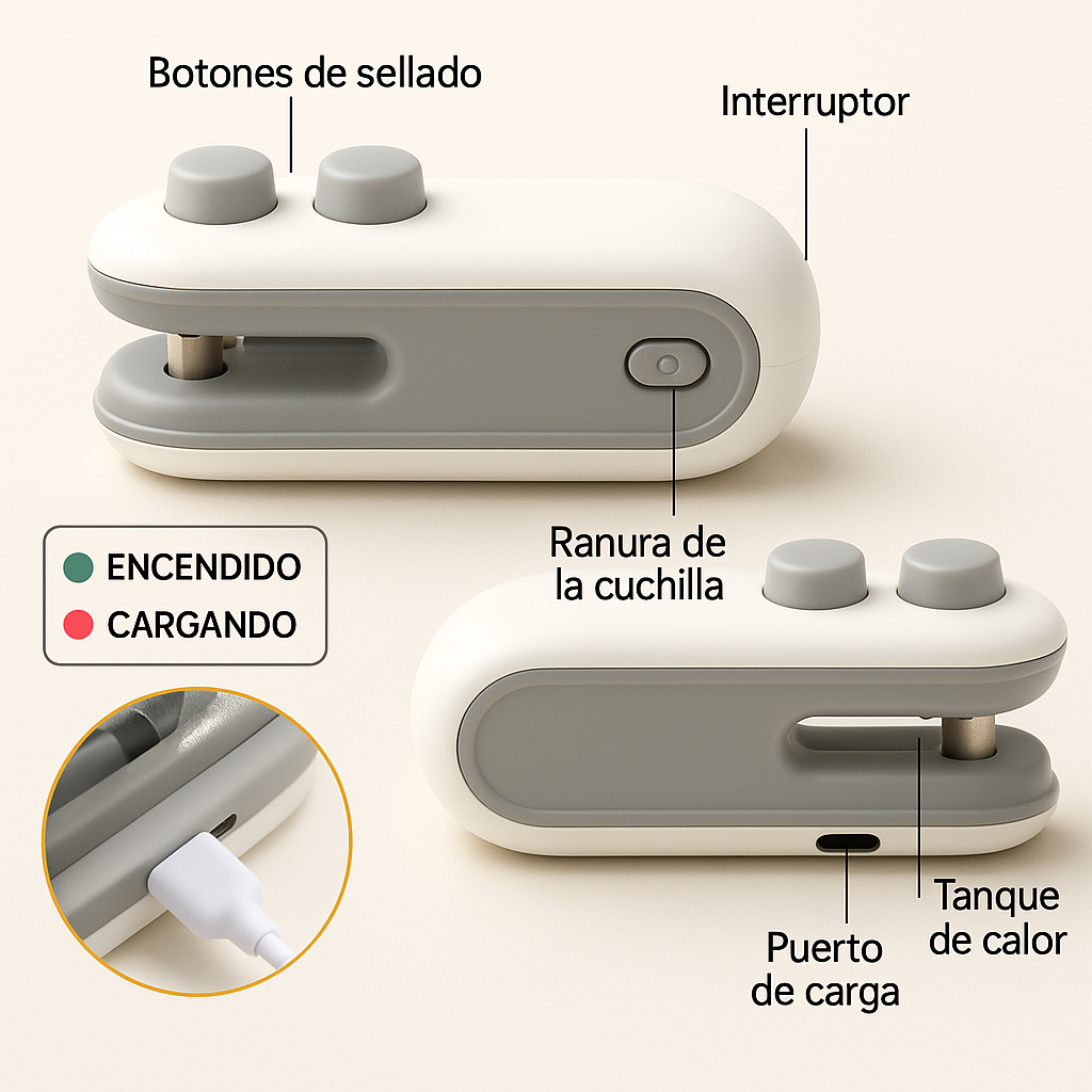 Mini Sellador Térmico Portátil para Bolsas – Sellado Rápido y Hermético