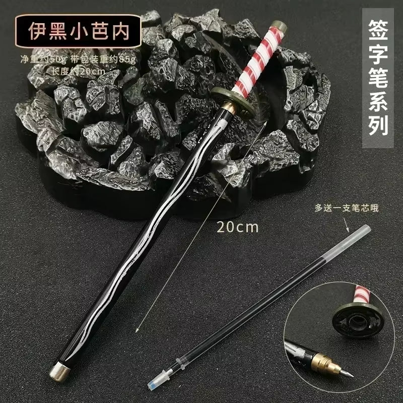 New Styles Japan Anime Demon Model Gel Pen 0.5Mm Black Refill with Pen Rack Cosplay Prop Kid No Package Gift Slayer Sword