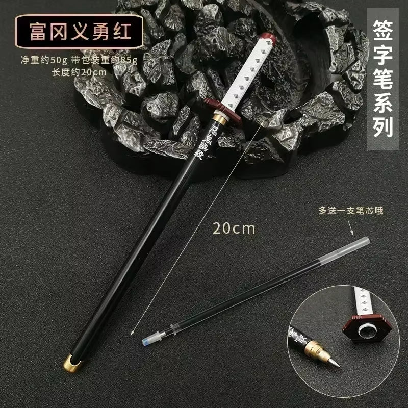 New Styles Japan Anime Demon Model Gel Pen 0.5Mm Black Refill with Pen Rack Cosplay Prop Kid No Package Gift Slayer Sword