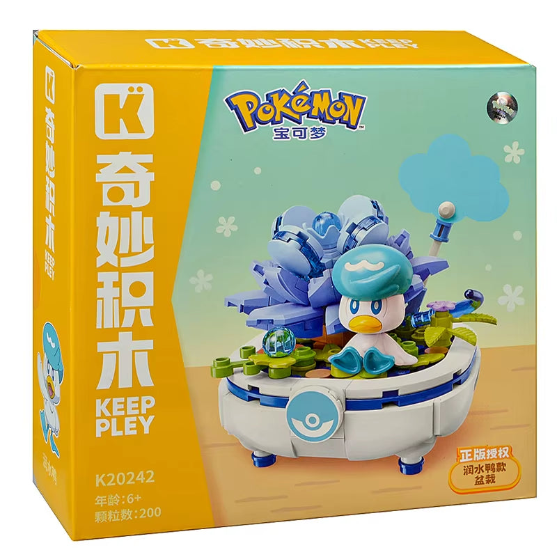 New Original Pokemon Anime Figure Model Pikachu Sylveon Togepi Building Block Toys Home Decoration Plant Potted Flower Brick Toy