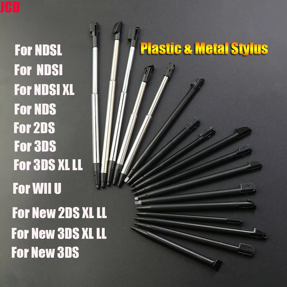 1Pcs Black Plastic Stylus Touch Screen Metal Telescopic Stylus Pen for 2DS 3DS New 2DS LL XL New 3DS XL LL for NDSL Ndsi NDS Wii