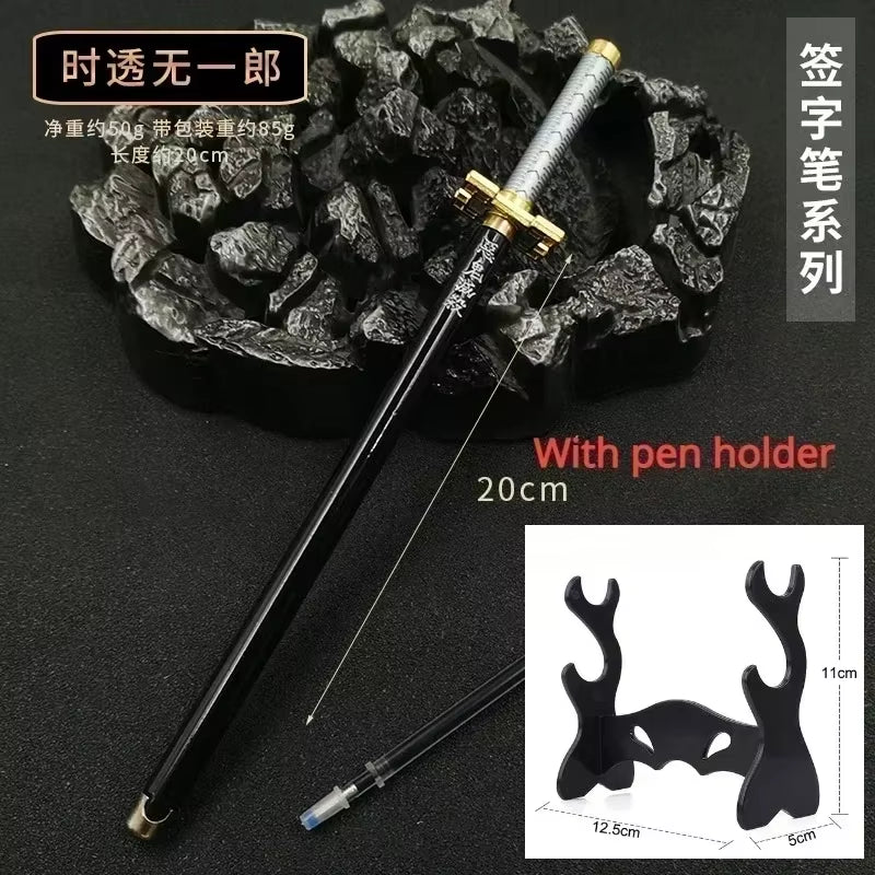 New Styles Japan Anime Demon Model Gel Pen 0.5Mm Black Refill with Pen Rack Cosplay Prop Kid No Package Gift Slayer Sword