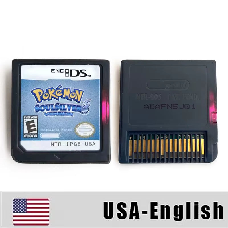 USA EUR NOE ESP ITA FRA Version Pokemon Heartgold Soulsilver Platinum Diamond Pearl Video Game Cardride for DS 2DS 3DS Console