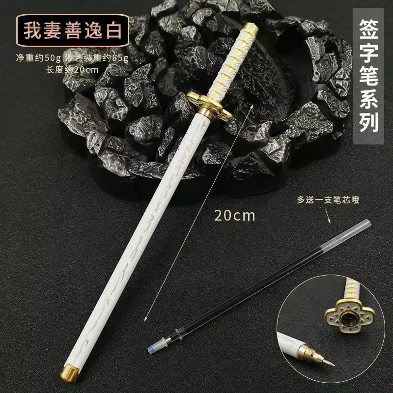 New Styles Japan Anime Demon Model Gel Pen 0.5Mm Black Refill with Pen Rack Cosplay Prop Kid No Package Gift Slayer Sword