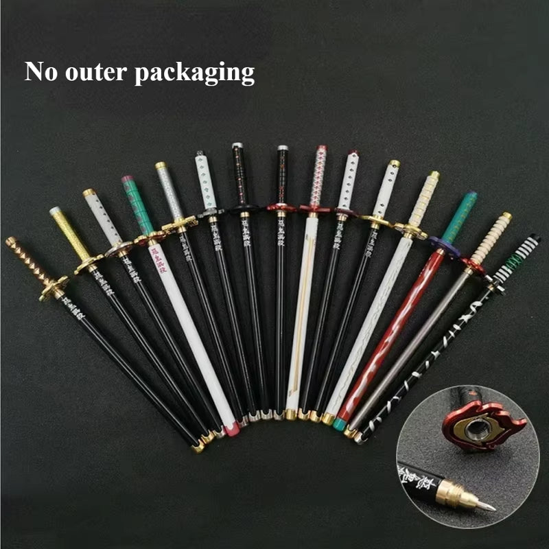 New Styles Japan Anime Demon Model Gel Pen 0.5Mm Black Refill with Pen Rack Cosplay Prop Kid No Package Gift Slayer Sword