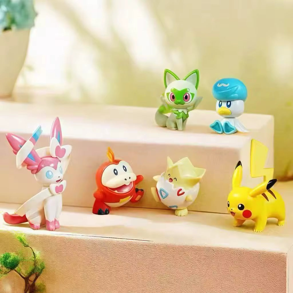 New Original Pokemon Anime Figure Model Pikachu Sylveon Togepi Building Block Toys Home Decoration Plant Potted Flower Brick Toy