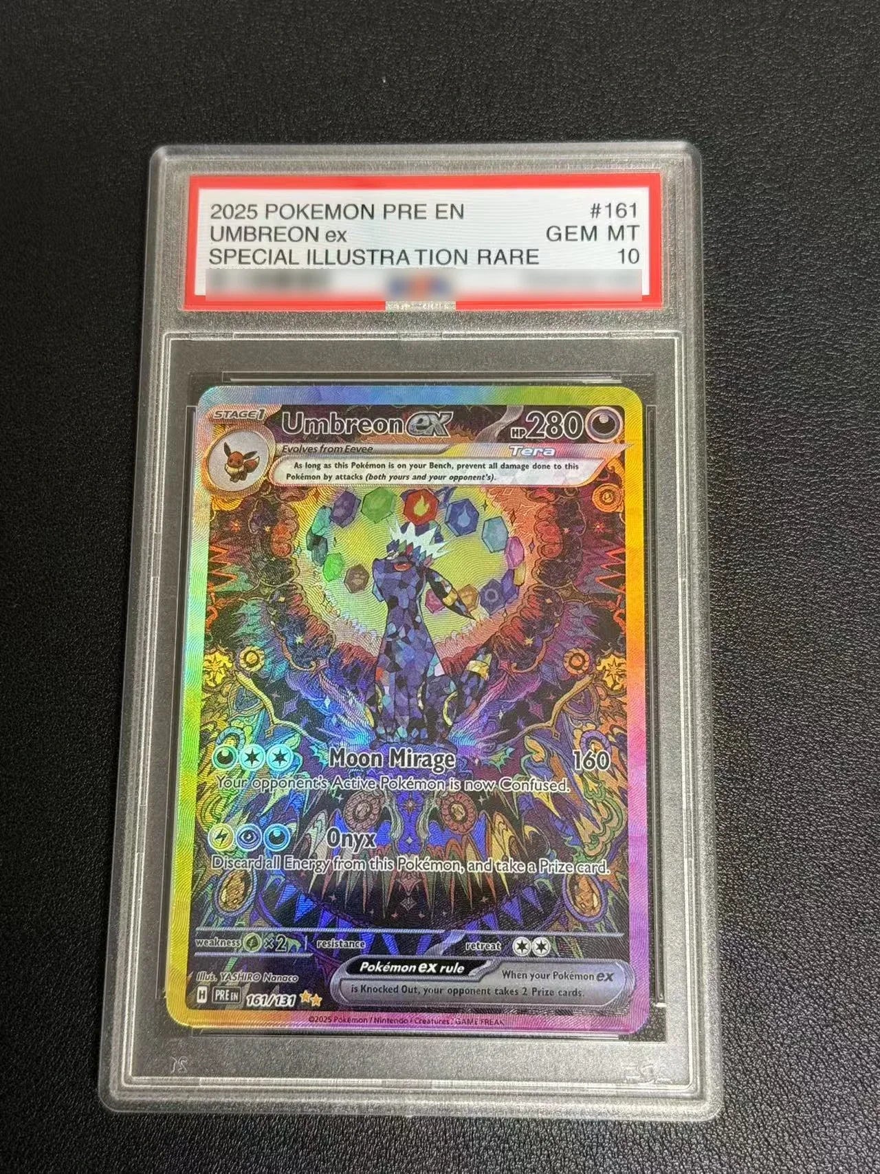 Diy 2025 PTCG Umbreon EX SV8A 10Points English Rating Card Eevee Japanese Copy Version Classic Anime Collection Cards Gift Toys