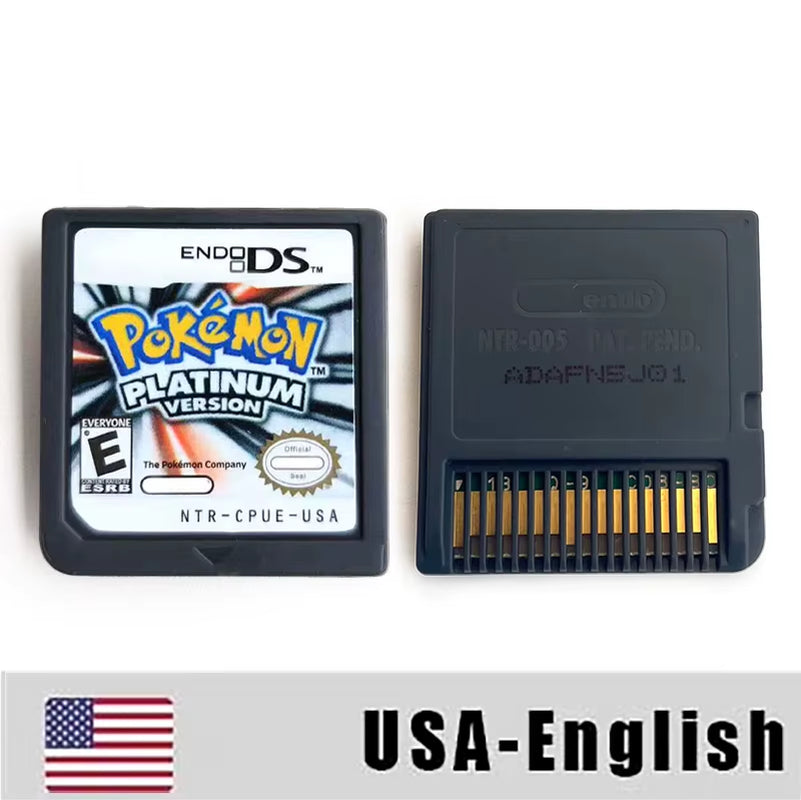 USA EUR NOE ESP ITA FRA Version Pokemon Heartgold Soulsilver Platinum Diamond Pearl Video Game Cardride for DS 2DS 3DS Console
