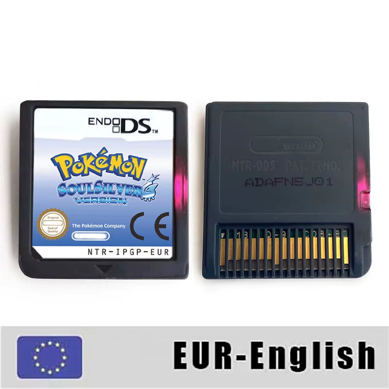 USA EUR NOE ESP ITA FRA Version Pokemon Heartgold Soulsilver Platinum Diamond Pearl Video Game Cardride for DS 2DS 3DS Console