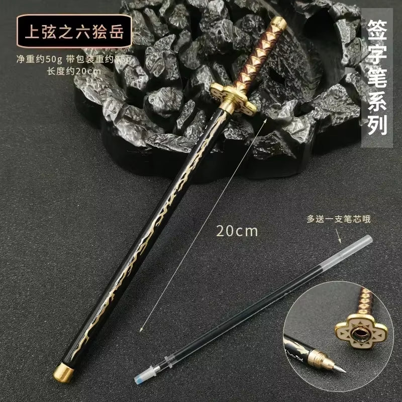 New Styles Japan Anime Demon Model Gel Pen 0.5Mm Black Refill with Pen Rack Cosplay Prop Kid No Package Gift Slayer Sword