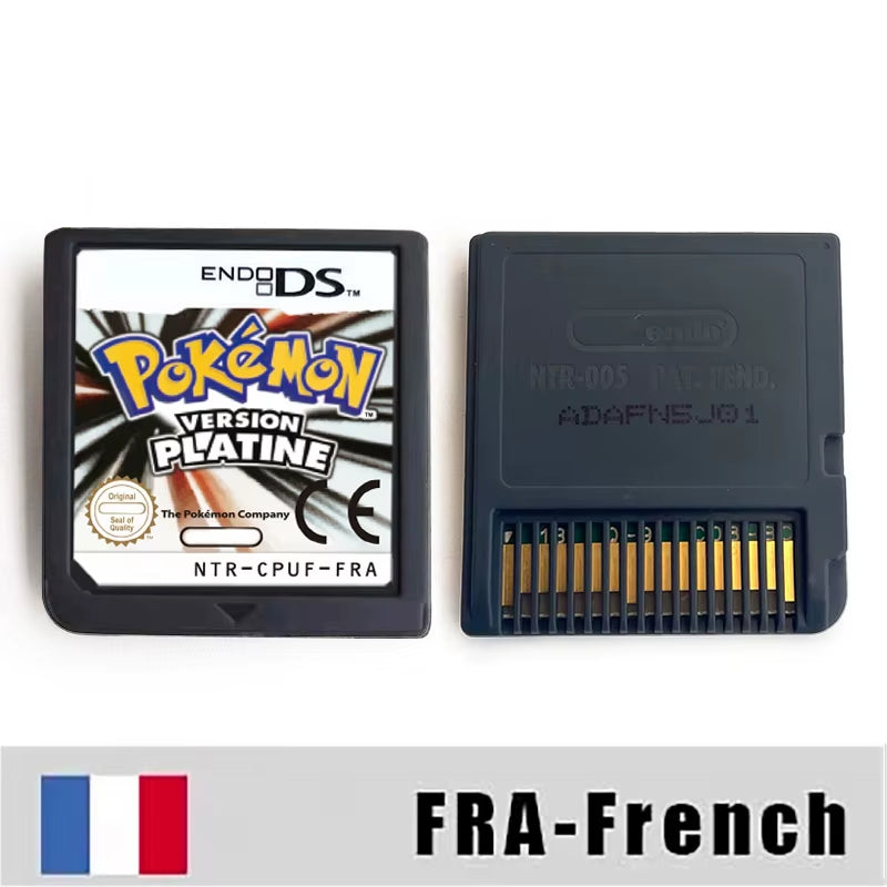 USA EUR NOE ESP ITA FRA Version Pokemon Heartgold Soulsilver Platinum Diamond Pearl Video Game Cardride for DS 2DS 3DS Console