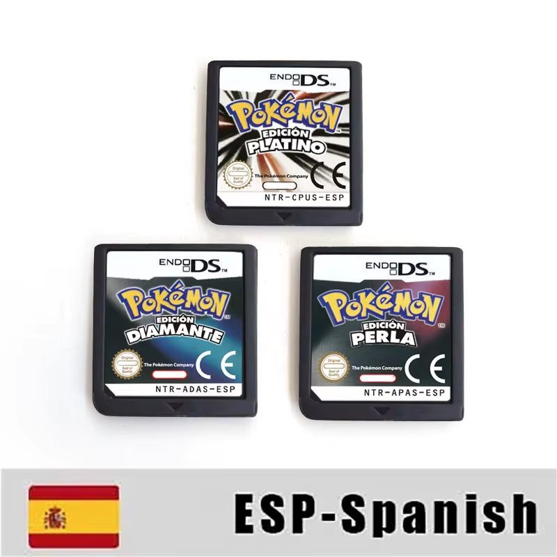 USA EUR NOE ESP ITA FRA Version Pokemon Heartgold Soulsilver Platinum Diamond Pearl Video Game Cardride for DS 2DS 3DS Console