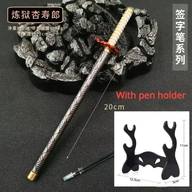 New Styles Japan Anime Demon Model Gel Pen 0.5Mm Black Refill with Pen Rack Cosplay Prop Kid No Package Gift Slayer Sword