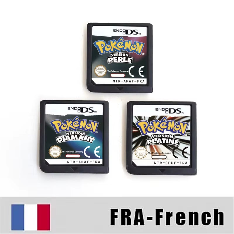 USA EUR NOE ESP ITA FRA Version Pokemon Heartgold Soulsilver Platinum Diamond Pearl Video Game Cardride for DS 2DS 3DS Console