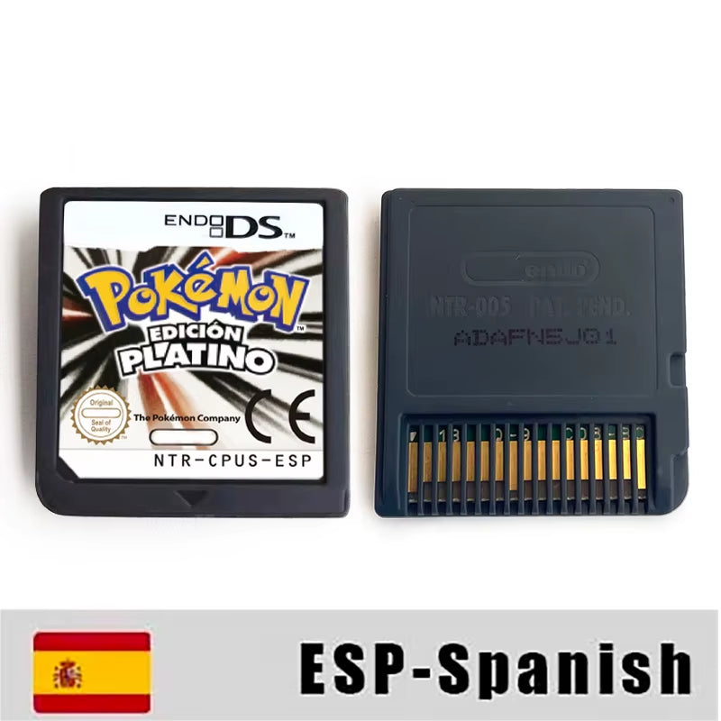 USA EUR NOE ESP ITA FRA Version Pokemon Heartgold Soulsilver Platinum Diamond Pearl Video Game Cardride for DS 2DS 3DS Console