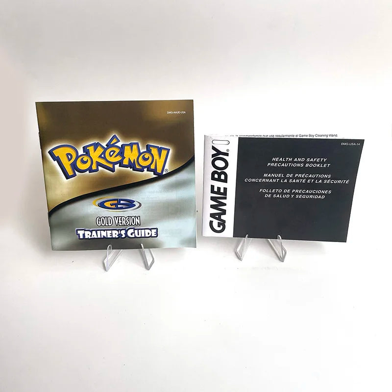 Battery save Cart Pokemon Crystal Gold Blue Green Red Silver Yellow Inner Tray Option Game Cartridge Manual in Box for GBC