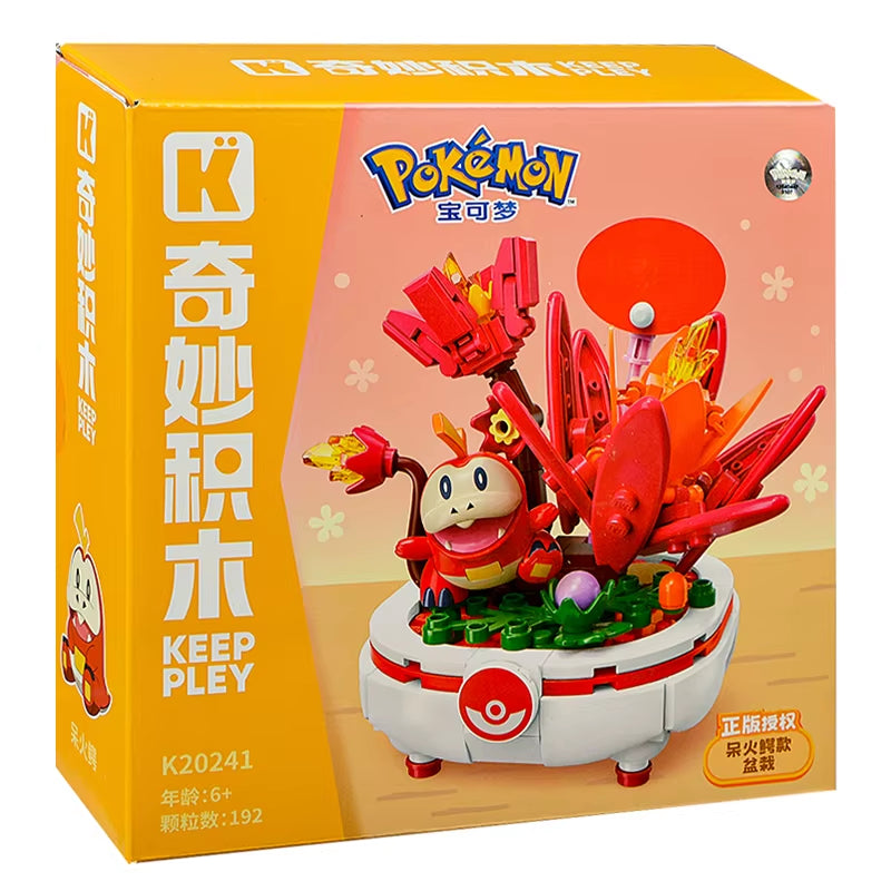 New Original Pokemon Anime Figure Model Pikachu Sylveon Togepi Building Block Toys Home Decoration Plant Potted Flower Brick Toy