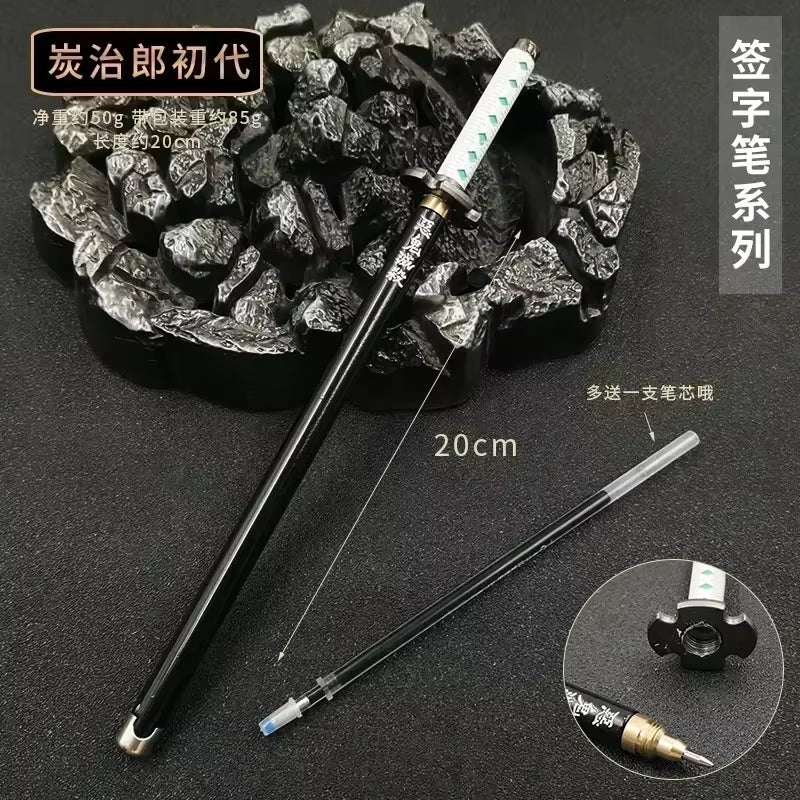 New Styles Japan Anime Demon Model Gel Pen 0.5Mm Black Refill with Pen Rack Cosplay Prop Kid No Package Gift Slayer Sword