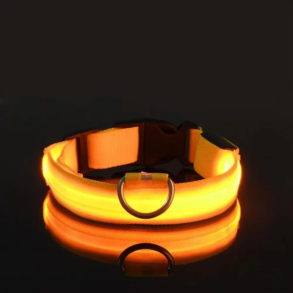 Light up LED Dog Collar Safety Night Walking Flashing Glow in the Dark LED Pet Dog Battery Collar Small Medium Large Dog