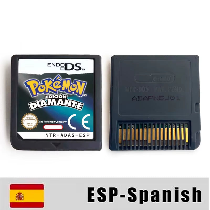 USA EUR NOE ESP ITA FRA Version Pokemon Heartgold Soulsilver Platinum Diamond Pearl Video Game Cardride for DS 2DS 3DS Console
