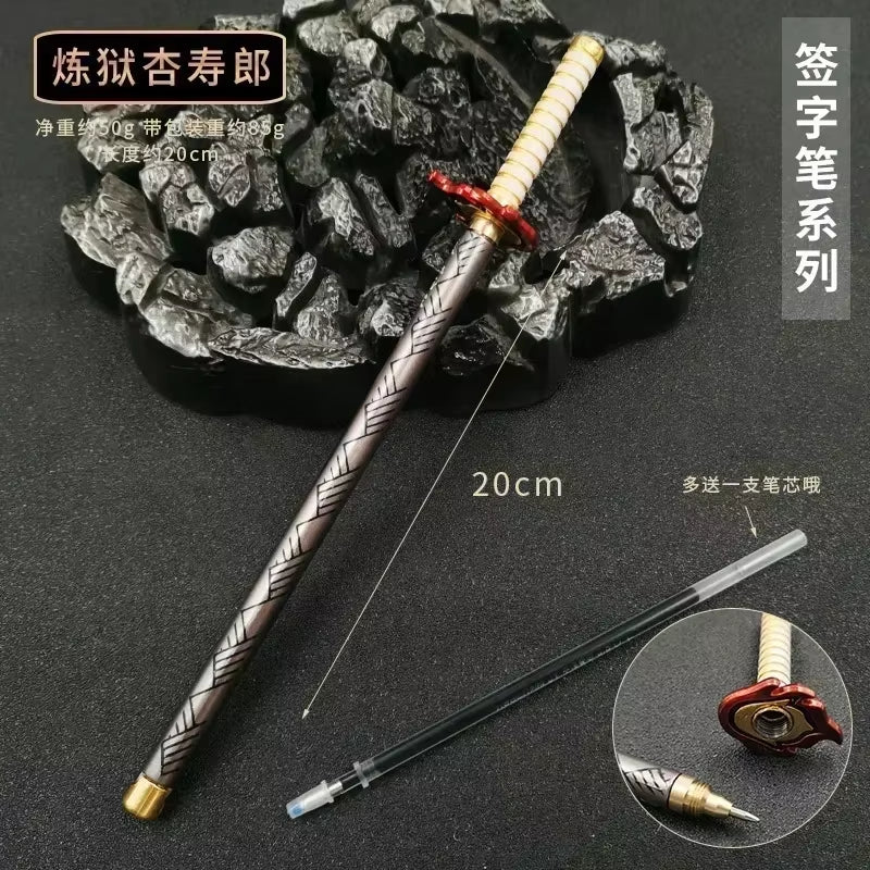 New Styles Japan Anime Demon Model Gel Pen 0.5Mm Black Refill with Pen Rack Cosplay Prop Kid No Package Gift Slayer Sword