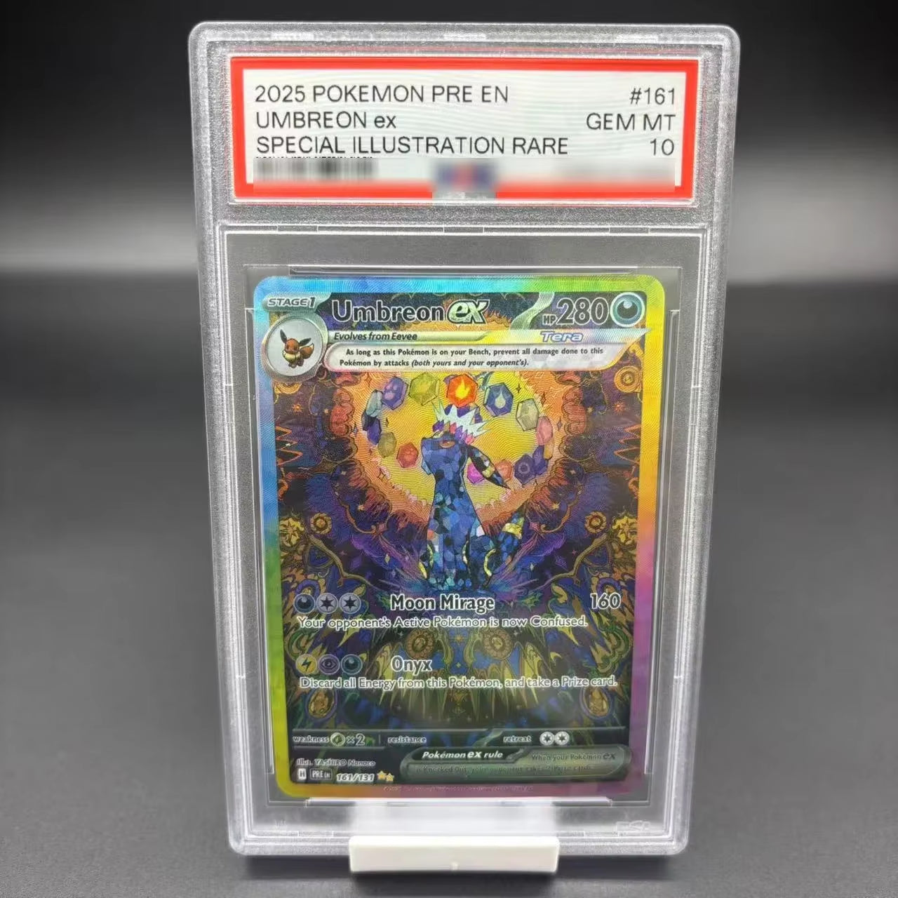 Diy 2025 PTCG Umbreon EX SV8A 10Points English Rating Card Eevee Japanese Copy Version Classic Anime Collection Cards Gift Toys