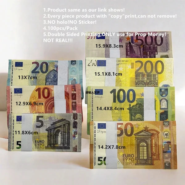 Billetes Euro de Juguete