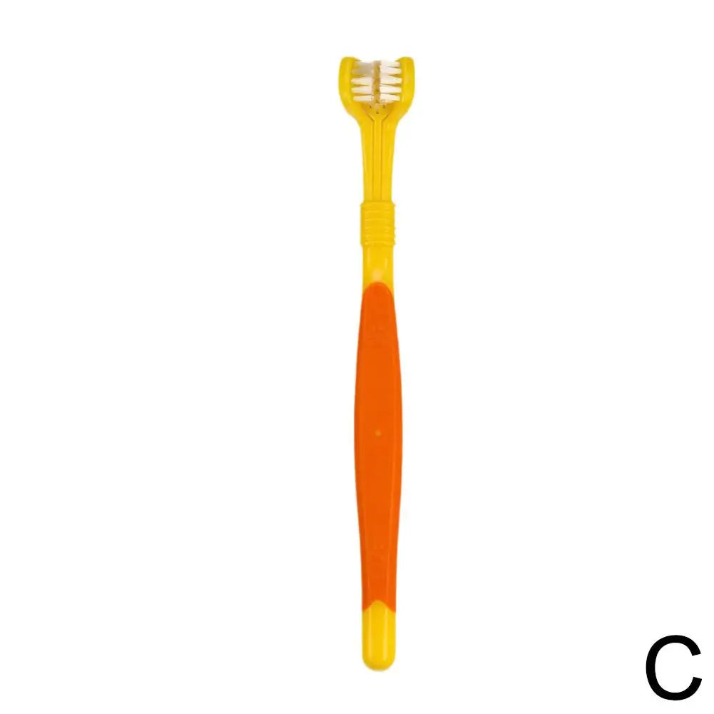 Cepillo Dental de Tres Cabezas para Mascotas – Limpieza Profunda y Suave para Perros y Gatos