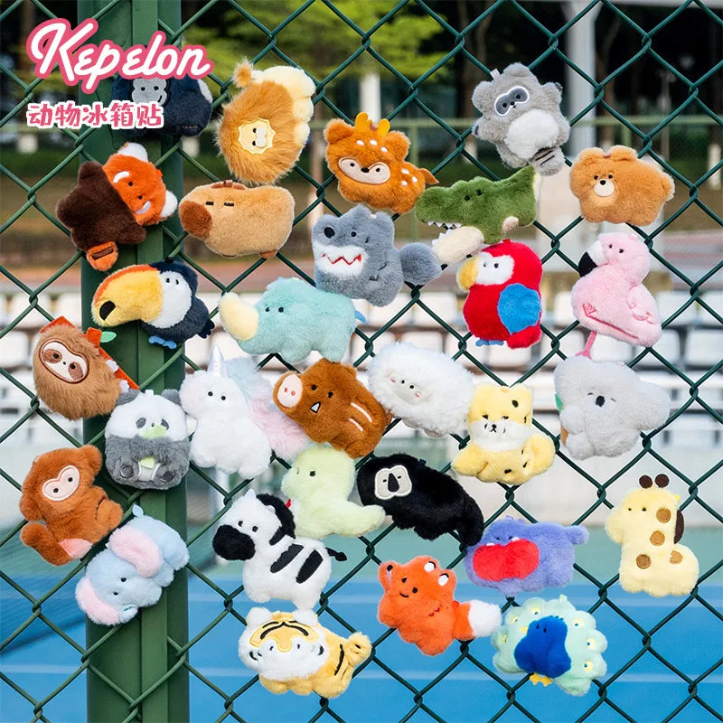 30Pcs/Box Original Small Aquarium Marine Animal Plush Refrigerator Sticker Blind Box Cute Magnetic Sticker Kawaii Plushies Toy
