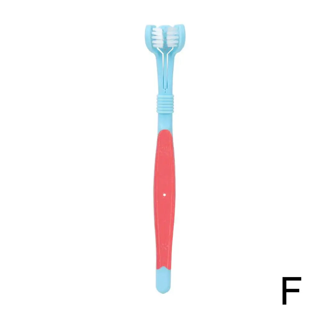 Cepillo Dental de Tres Cabezas para Mascotas – Limpieza Profunda y Suave para Perros y Gatos