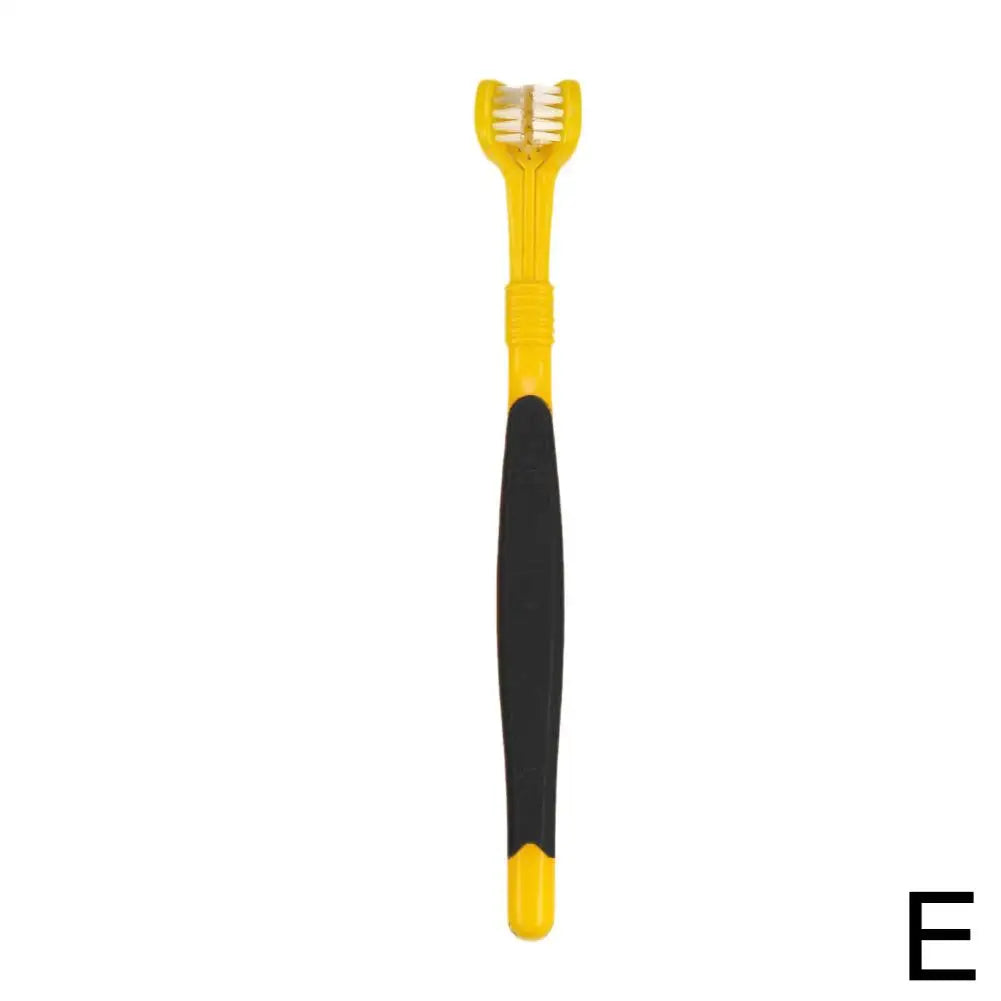 Cepillo Dental de Tres Cabezas para Mascotas – Limpieza Profunda y Suave para Perros y Gatos
