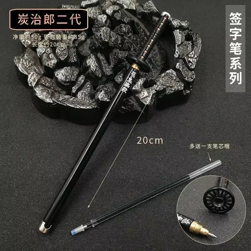 New Styles Japan Anime Demon Model Gel Pen 0.5Mm Black Refill with Pen Rack Cosplay Prop Kid No Package Gift Slayer Sword