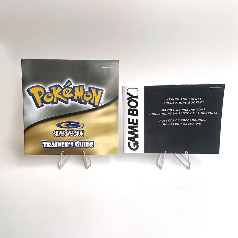 Battery save Cart Pokemon Crystal Gold Blue Green Red Silver Yellow Inner Tray Option Game Cartridge Manual in Box for GBC