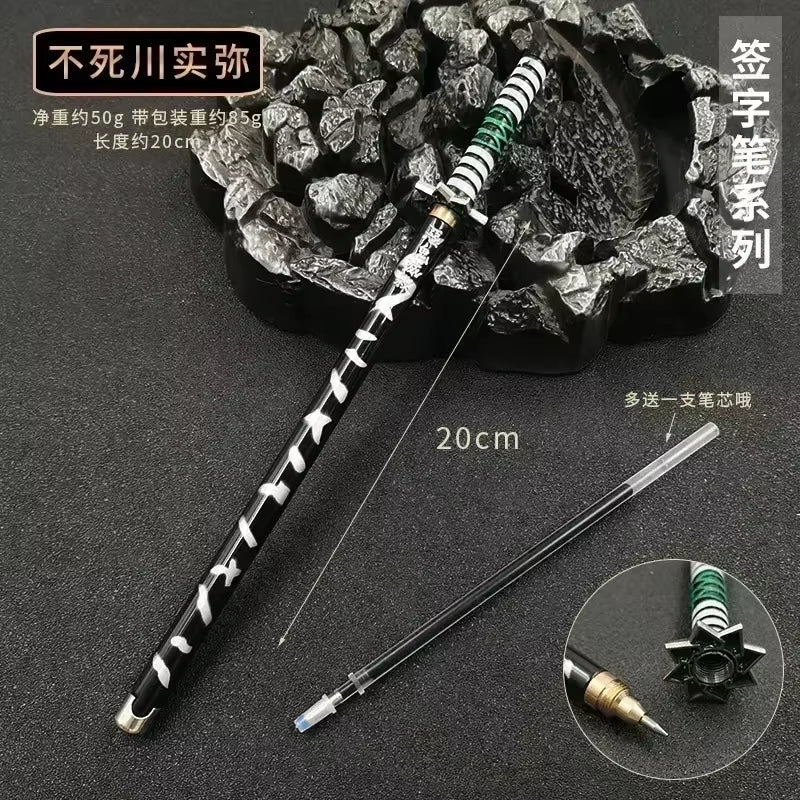New Styles Japan Anime Demon Model Gel Pen 0.5Mm Black Refill with Pen Rack Cosplay Prop Kid No Package Gift Slayer Sword