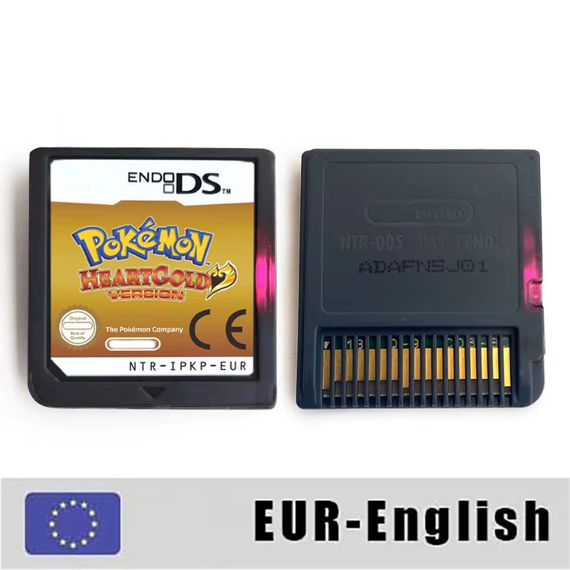 USA EUR NOE ESP ITA FRA Version Pokemon Heartgold Soulsilver Platinum Diamond Pearl Video Game Cardride for DS 2DS 3DS Console