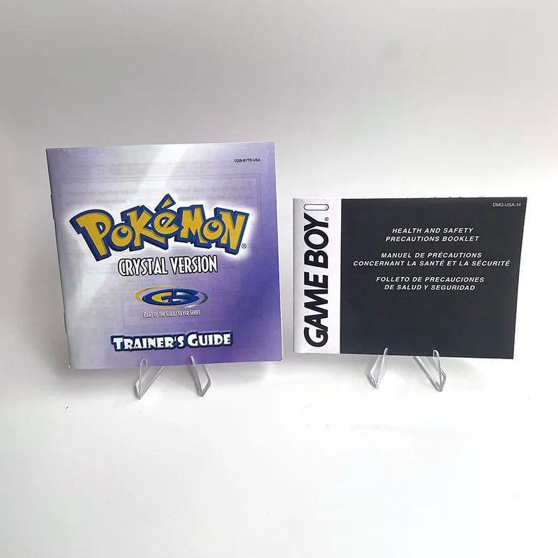 Battery save Cart Pokemon Crystal Gold Blue Green Red Silver Yellow Inner Tray Option Game Cartridge Manual in Box for GBC