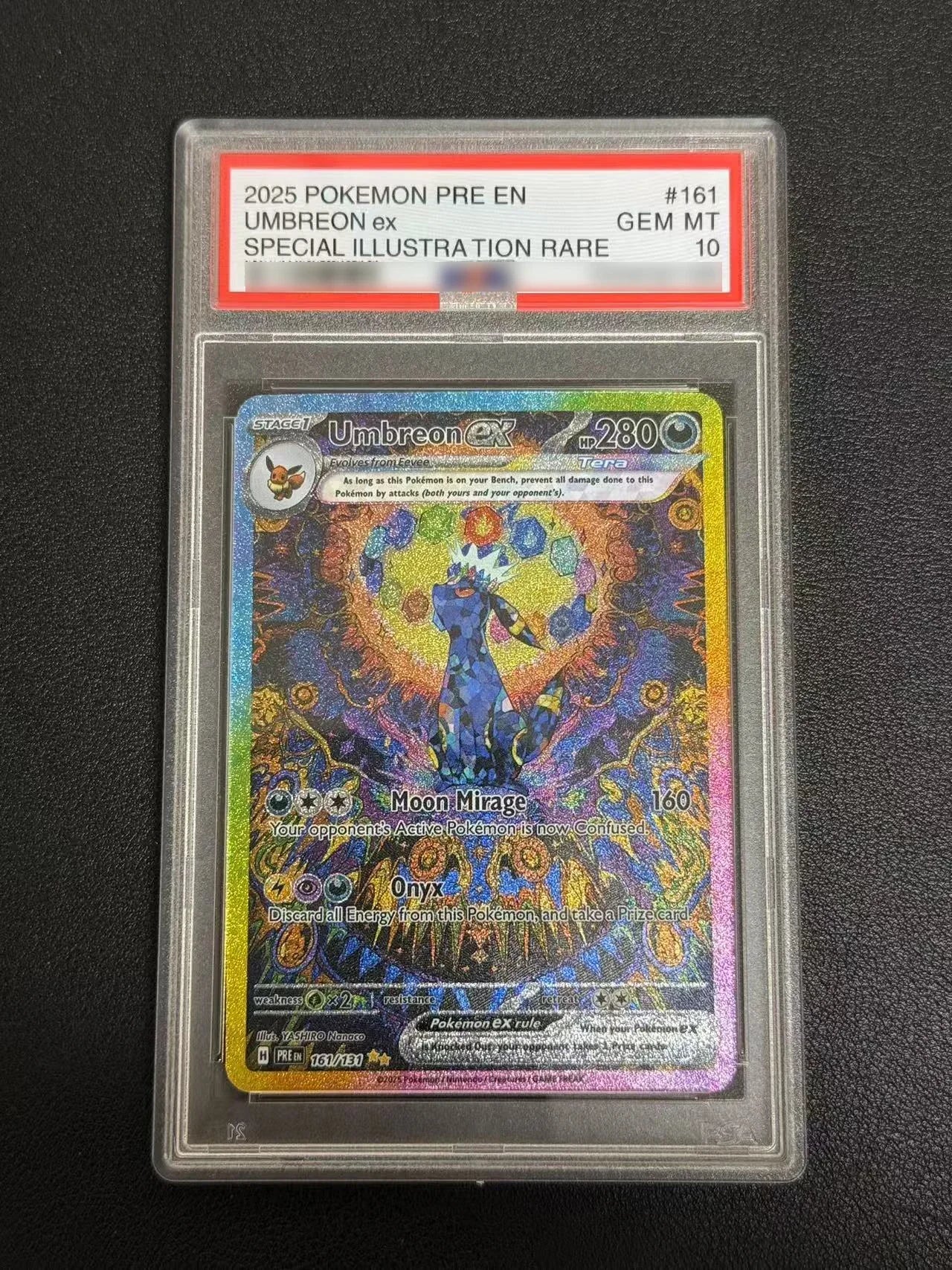 Diy 2025 PTCG Umbreon EX SV8A 10Points English Rating Card Eevee Japanese Copy Version Classic Anime Collection Cards Gift Toys
