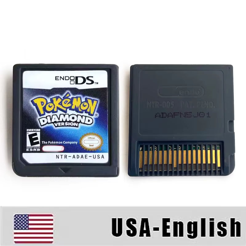 USA EUR NOE ESP ITA FRA Version Pokemon Heartgold Soulsilver Platinum Diamond Pearl Video Game Cardride for DS 2DS 3DS Console