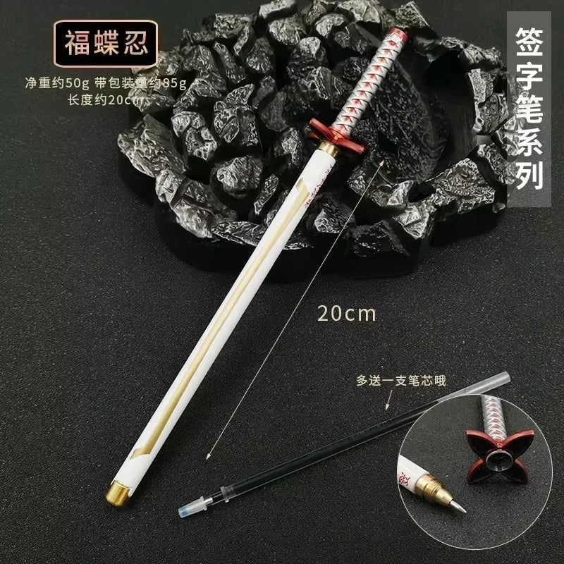 New Styles Japan Anime Demon Model Gel Pen 0.5Mm Black Refill with Pen Rack Cosplay Prop Kid No Package Gift Slayer Sword