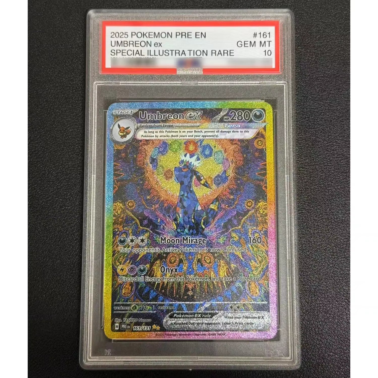 Diy 2025 PTCG Umbreon EX SV8A 10Points English Rating Card Eevee Japanese Copy Version Classic Anime Collection Cards Gift Toys