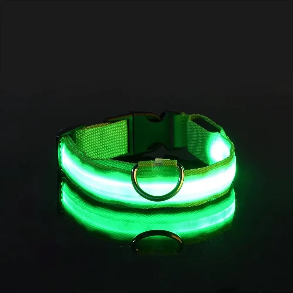 Light up LED Dog Collar Safety Night Walking Flashing Glow in the Dark LED Pet Dog Battery Collar Small Medium Large Dog