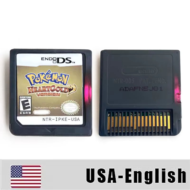 USA EUR NOE ESP ITA FRA Version Pokemon Heartgold Soulsilver Platinum Diamond Pearl Video Game Cardride for DS 2DS 3DS Console