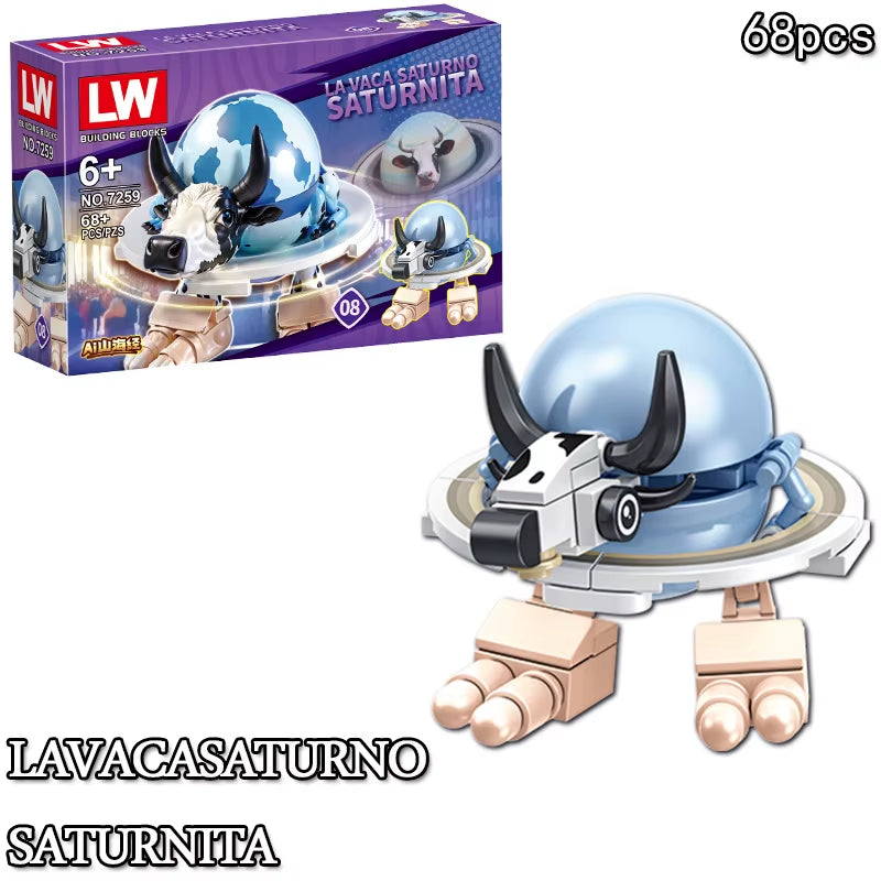 Italian Brainrot Animals Tung Tung Tung Sahur Building Blocks Tralalelo Tralala Shark Brickstoy Gift for Children Kids Blind Box