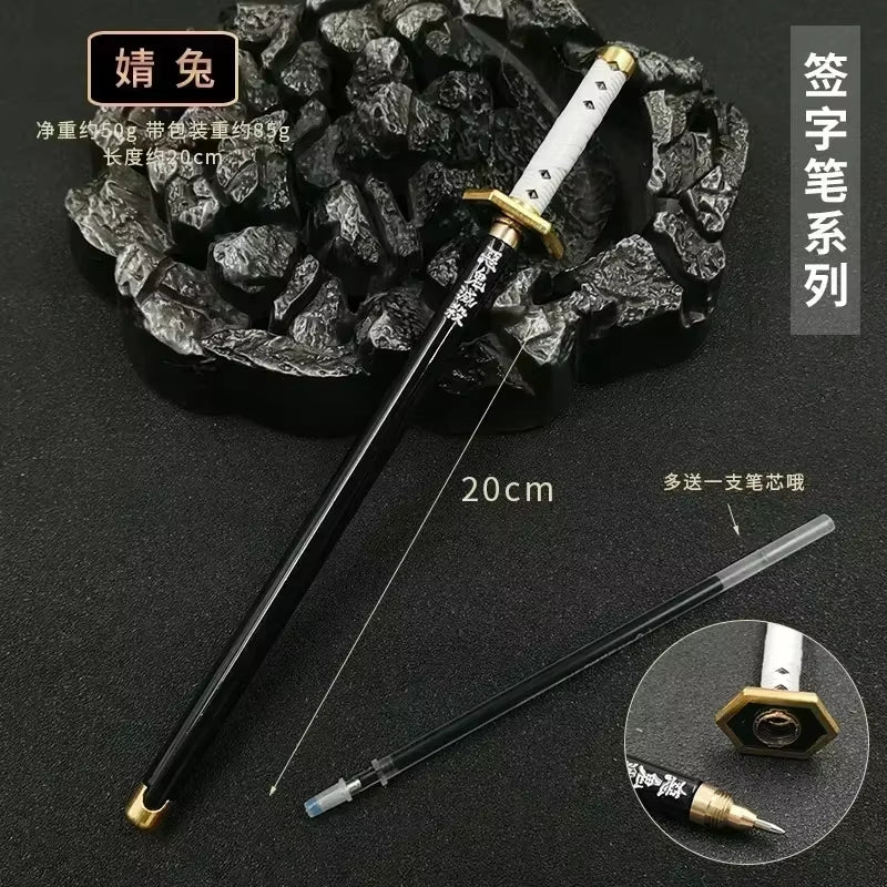 New Styles Japan Anime Demon Model Gel Pen 0.5Mm Black Refill with Pen Rack Cosplay Prop Kid No Package Gift Slayer Sword