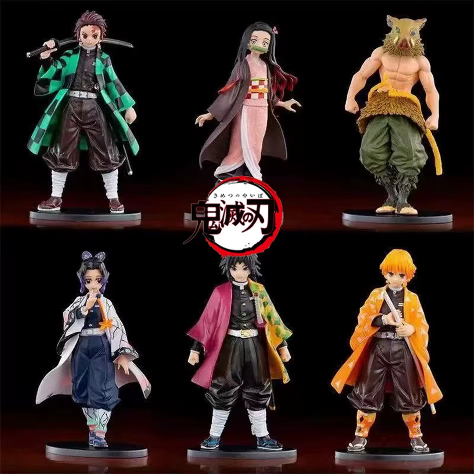 Anime Figure Kamado Tanjirou Nezuko Demon Slayer Figure Action Figures PVC Model Toys Zenitsu Figurine Inosuke Kimetsu No Yaiba
