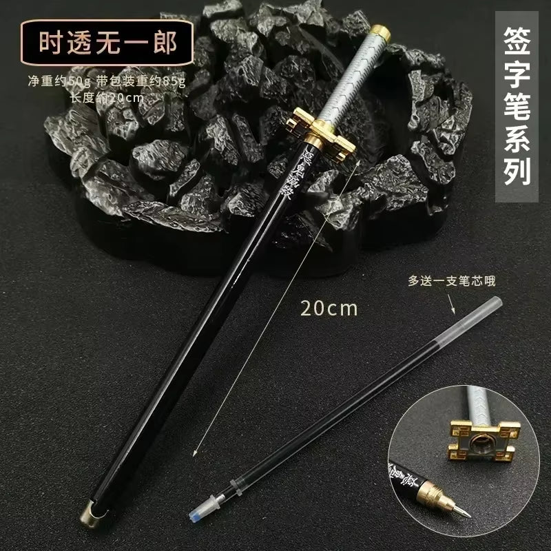 New Styles Japan Anime Demon Model Gel Pen 0.5Mm Black Refill with Pen Rack Cosplay Prop Kid No Package Gift Slayer Sword