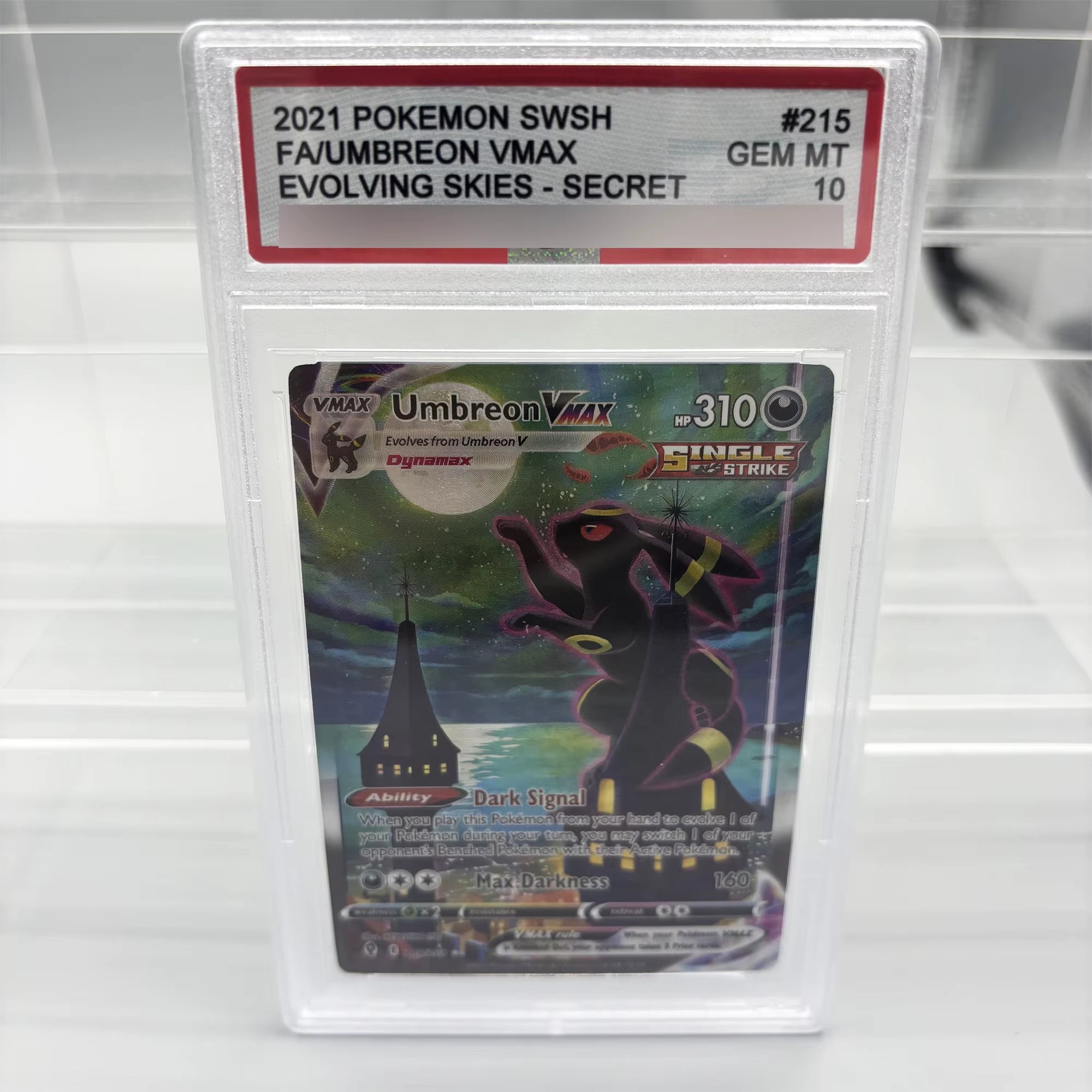 Diy 2025 PTCG Umbreon EX SV8A 10Points English Rating Card Eevee Japanese Copy Version Classic Anime Collection Cards Gift Toys